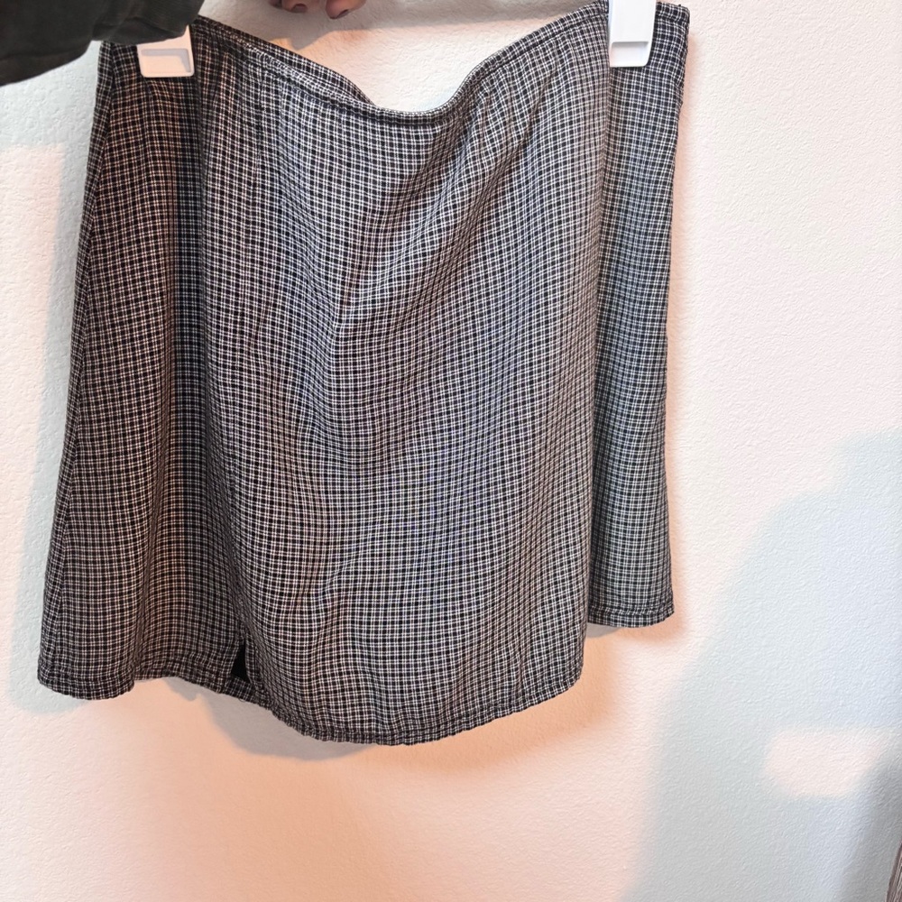 American eagle plaid mini skirt with slit